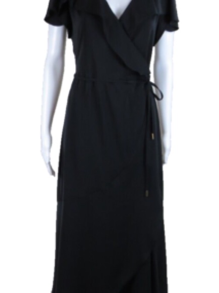 Bishop + Young Black Wrap Maxi Dress With Side Tie